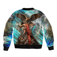 Prometheus Greek Mythology Fire Eagle Bomber Jacket Ancient Titan Steals Fire Dark Fantasy