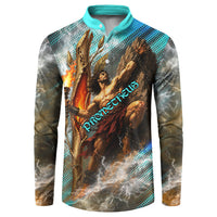 Prometheus Greek Mythology Fire Eagle Button Sweatshirt Ancient Titan Steals Fire Dark Fantasy