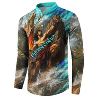 Prometheus Greek Mythology Fire Eagle Button Sweatshirt Ancient Titan Steals Fire Dark Fantasy