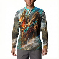 Prometheus Greek Mythology Fire Eagle Button Sweatshirt Ancient Titan Steals Fire Dark Fantasy