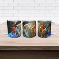 Prometheus Greek Mythology Fire Eagle Ceramic Mug Ancient Titan Steals Fire Dark Fantasy