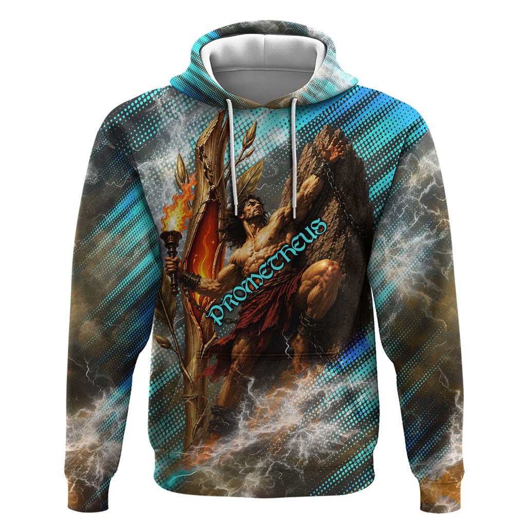 Prometheus Greek Mythology Fire Eagle Hoodie Ancient Titan Steals Fire Dark Fantasy