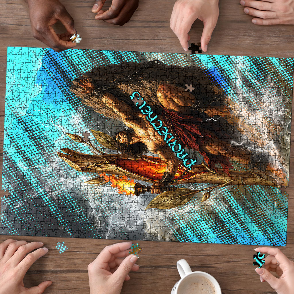 Prometheus Greek Mythology Fire Eagle Puzzle Ancient Titan Steals Fire Dark Fantasy