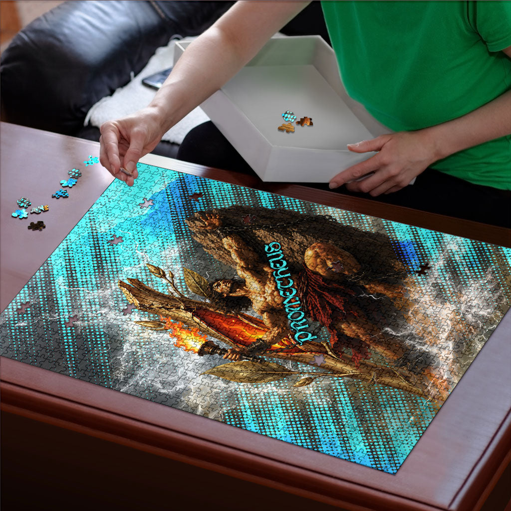 Prometheus Greek Mythology Fire Eagle Puzzle Ancient Titan Steals Fire Dark Fantasy