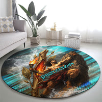 Prometheus Greek Mythology Fire Eagle Round Carpet Ancient Titan Steals Fire Dark Fantasy