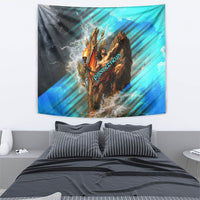 Prometheus Greek Mythology Fire Eagle Tapestry Ancient Titan Steals Fire Dark Fantasy