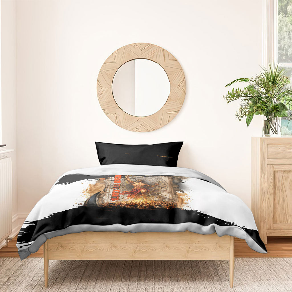 Prometheus Knowledge Is Fire Break The Chains Bedding Set Ancient Greek Mythology Titan Fire Dark Fantasy