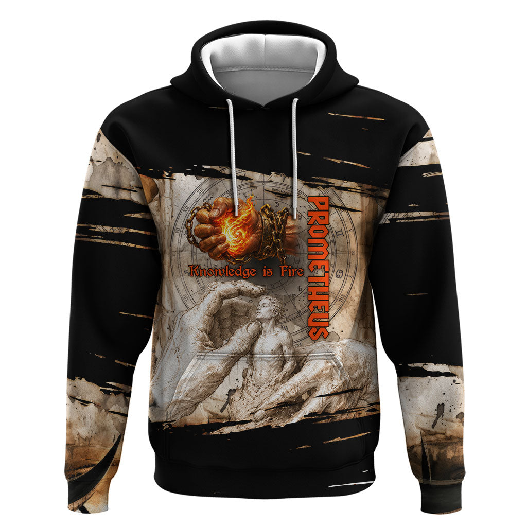 Prometheus Knowledge Is Fire Break The Chains Hoodie Ancient Greek Mythology Titan Fire Dark Fantasy