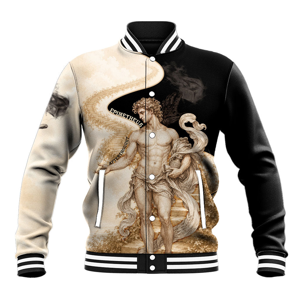 Epimetheus Greek Titan Mythology Baseball Jacket Classical Vintage Engraving Pencil Sketch Dark Academic