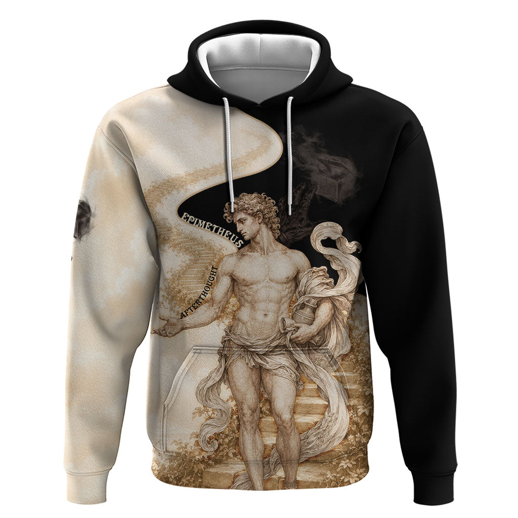 Epimetheus Greek Titan Mythology Hoodie Classical Vintage Engraving Pencil Sketch Dark Academic