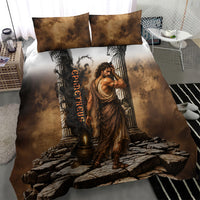 Epimetheus Greek Titan Mythology Bedding Set Classical Vintage Oil Painting Greek Temple Dark Academia