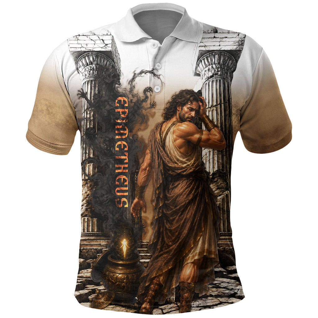 Epimetheus Greek Titan Mythology Polo Shirt Classical Vintage Oil Painting Greek Temple Dark Academia