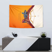 Happy Dussehra Lord Rama Victory Tapestry Lord Rama Golden Bow Arrow Festival Art