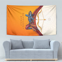 Happy Dussehra Lord Rama Victory Tapestry Lord Rama Golden Bow Arrow Festival Art