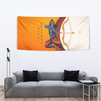 Happy Dussehra Lord Rama Victory Tapestry Lord Rama Golden Bow Arrow Festival Art