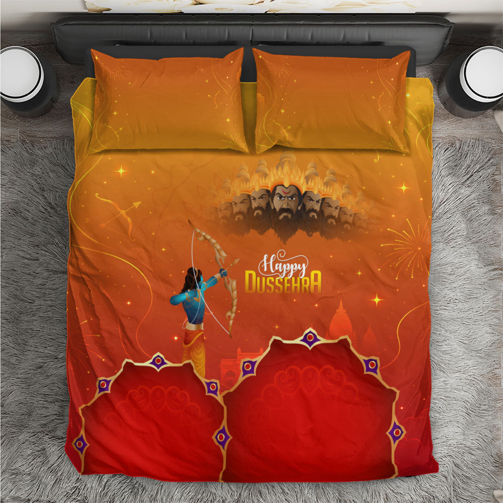 Happy Dussehra Lord Rama Ravana Bedding Set Lord Rama Archer Defeating Ravana Festival Art