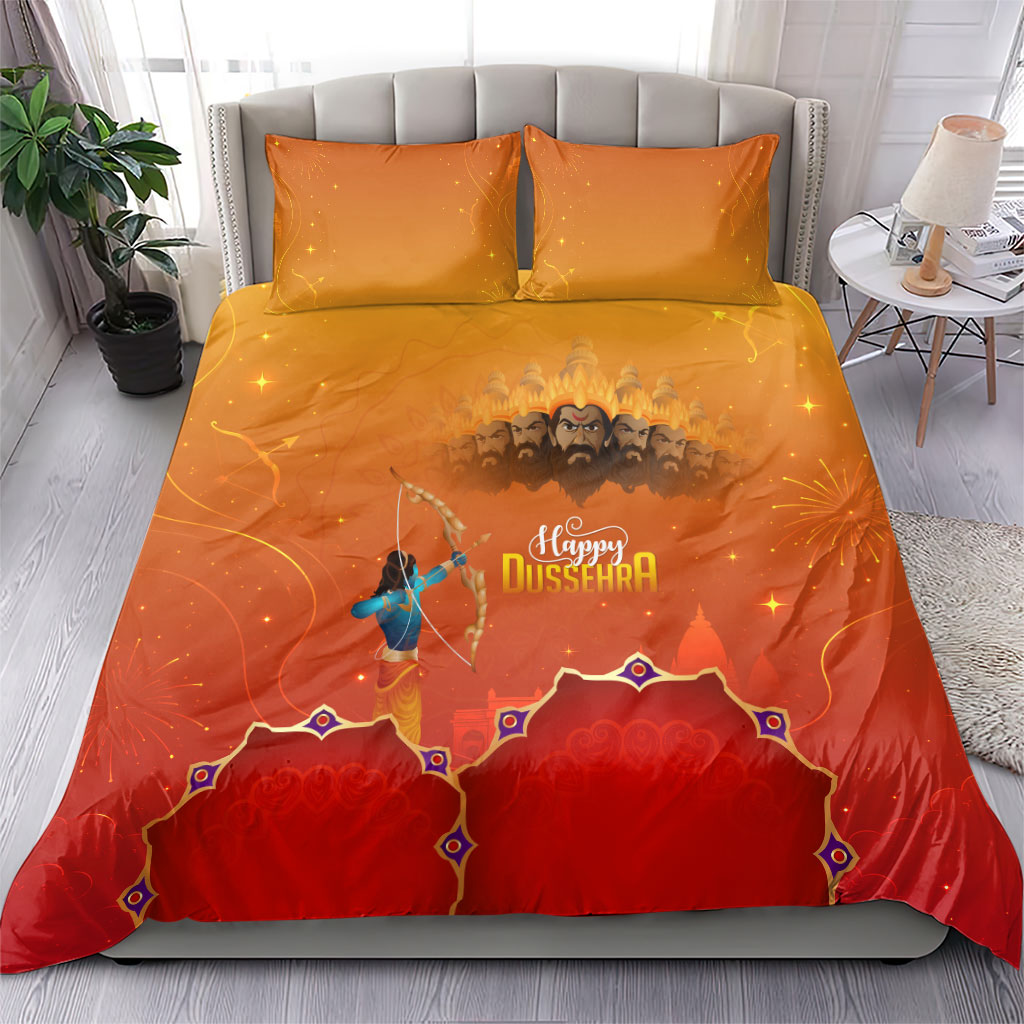 Happy Dussehra Lord Rama Ravana Bedding Set Lord Rama Archer Defeating Ravana Festival Art