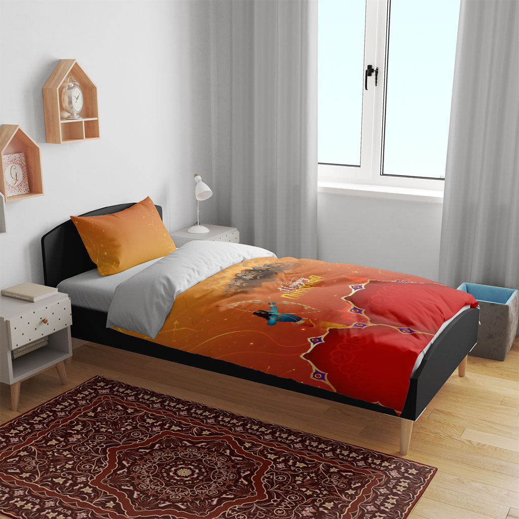 Happy Dussehra Lord Rama Ravana Bedding Set Lord Rama Archer Defeating Ravana Festival Art