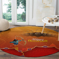 Happy Dussehra Lord Rama Ravana Round Carpet Lord Rama Archer Defeating Ravana Festival Art