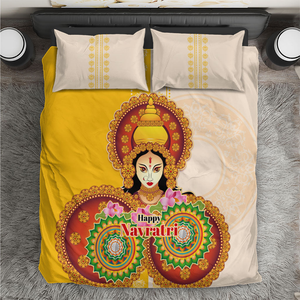 Happy Navratri Goddess Durga Maa Bedding Set Goddess Durga Lotus Flower Mandala Festival Art