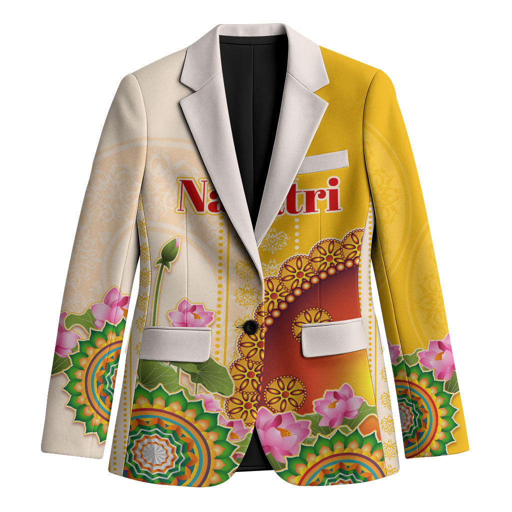 Happy Navratri Goddess Durga Maa Blazer Goddess Durga Lotus Flower Mandala Festival Art