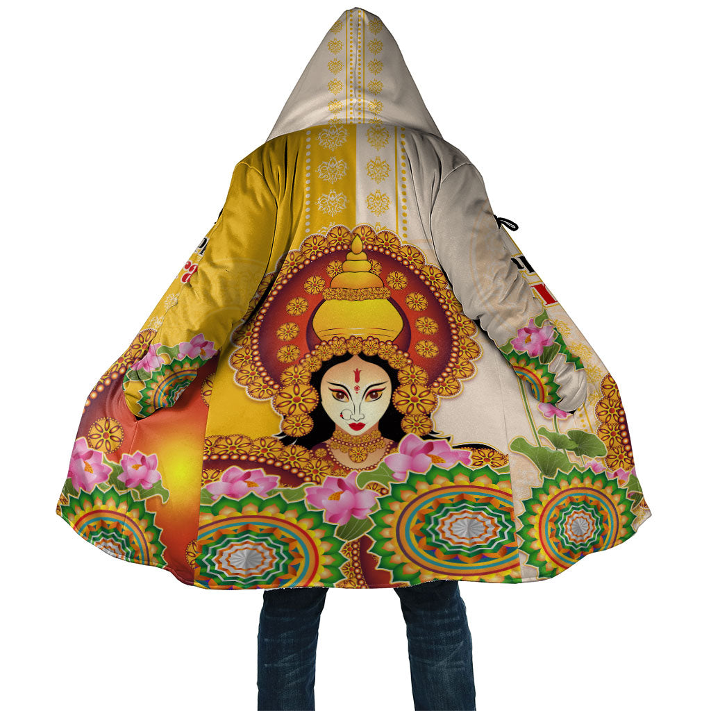 Happy Navratri Goddess Durga Maa Cloak Goddess Durga Lotus Flower Mandala Festival Art