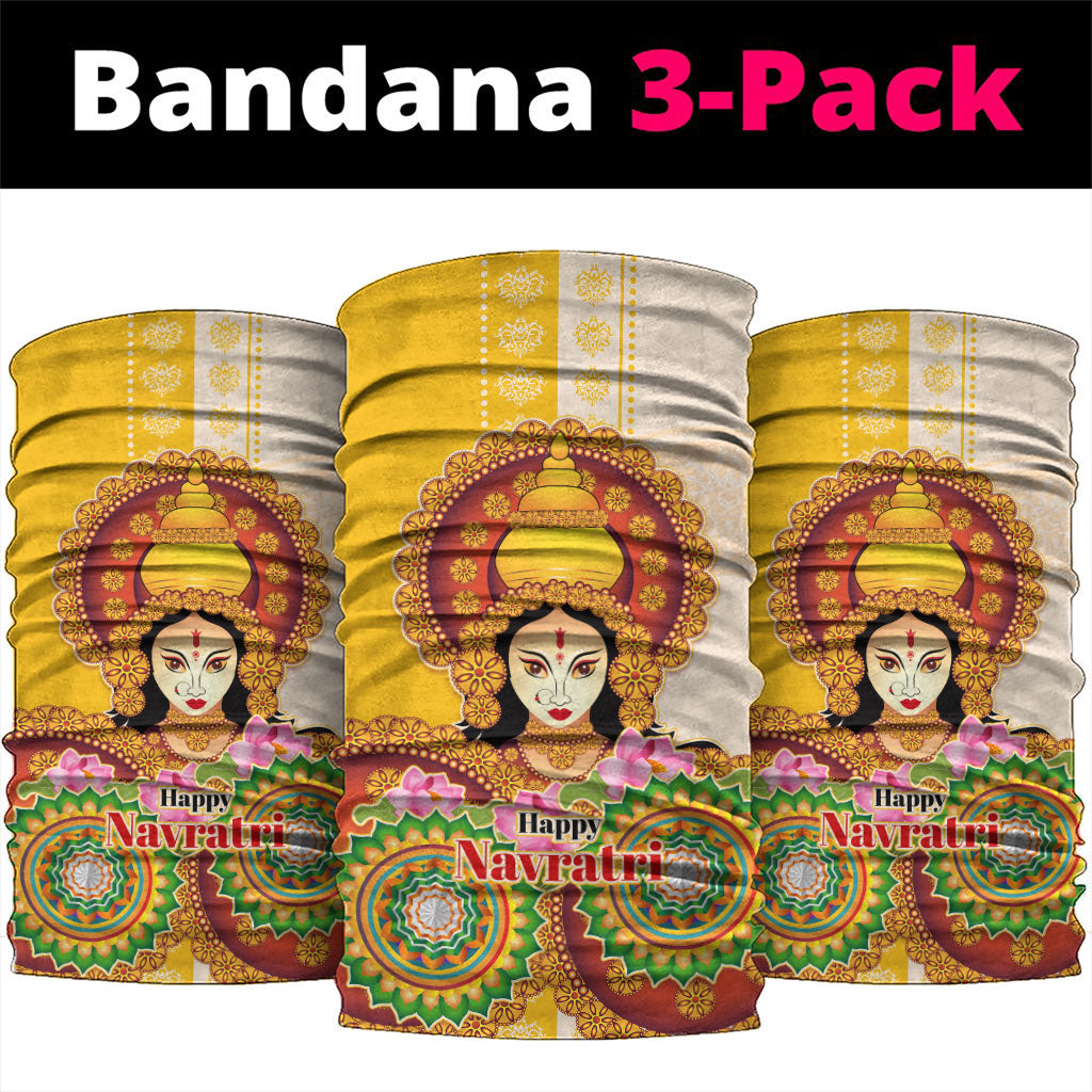 Happy Navratri Goddess Durga Maa Neck Gaiter Goddess Durga Lotus Flower Mandala Festival Art