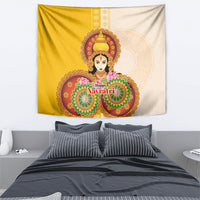 Happy Navratri Goddess Durga Maa Tapestry Goddess Durga Lotus Flower Mandala Festival Art