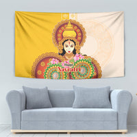 Happy Navratri Goddess Durga Maa Tapestry Goddess Durga Lotus Flower Mandala Festival Art