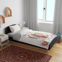 Happy Navratri Nine Nights Festival Bedding Set Goddess Durga Lion Diya Lamp Watercolor Art