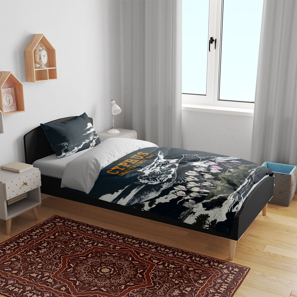 Cyprus Independence Day Freedom Heritage Bedding Set Cyprus Flag Coat Of Arms Bird
