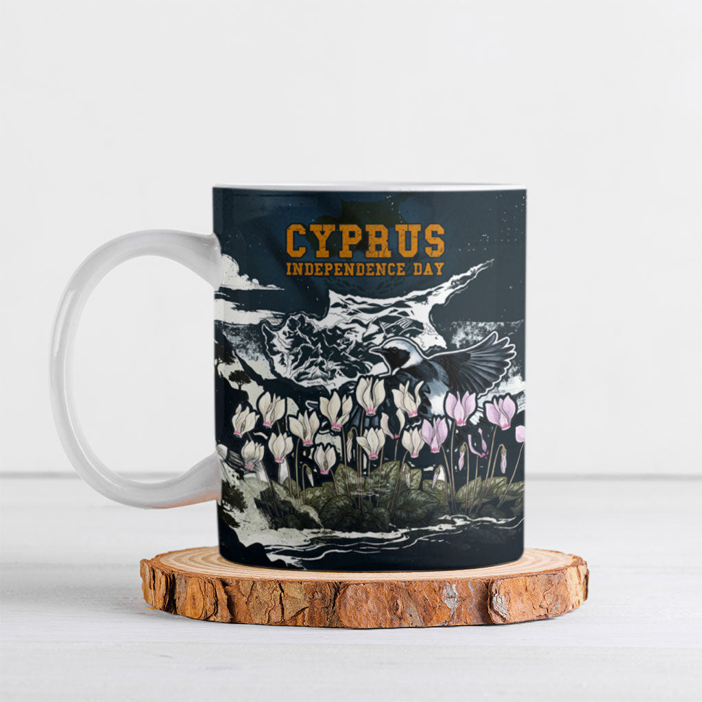 Cyprus Independence Day Freedom Heritage Ceramic Mug Cyprus Flag Coat Of Arms Bird