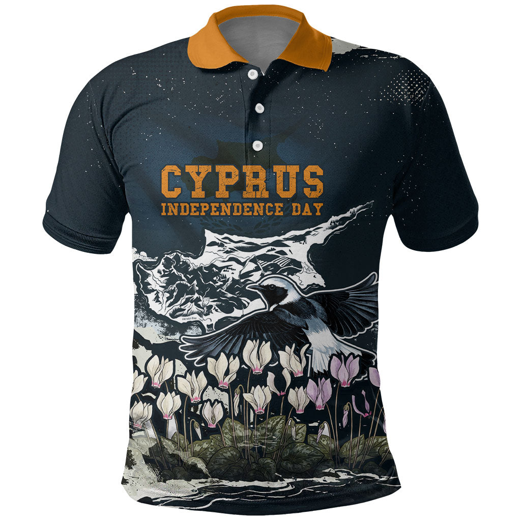 Cyprus Independence Day Freedom Heritage Polo Shirt Cyprus Flag Coat Of Arms Bird