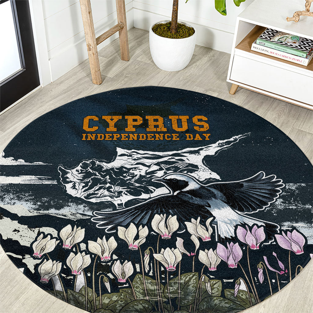 Cyprus Independence Day Freedom Heritage Round Carpet Cyprus Flag Coat Of Arms Bird