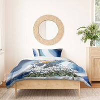 Cyprus Independence Day Mouflon Heritage Bedding Set Cyprus Flag Mouflon Ram Cyclamen Flower