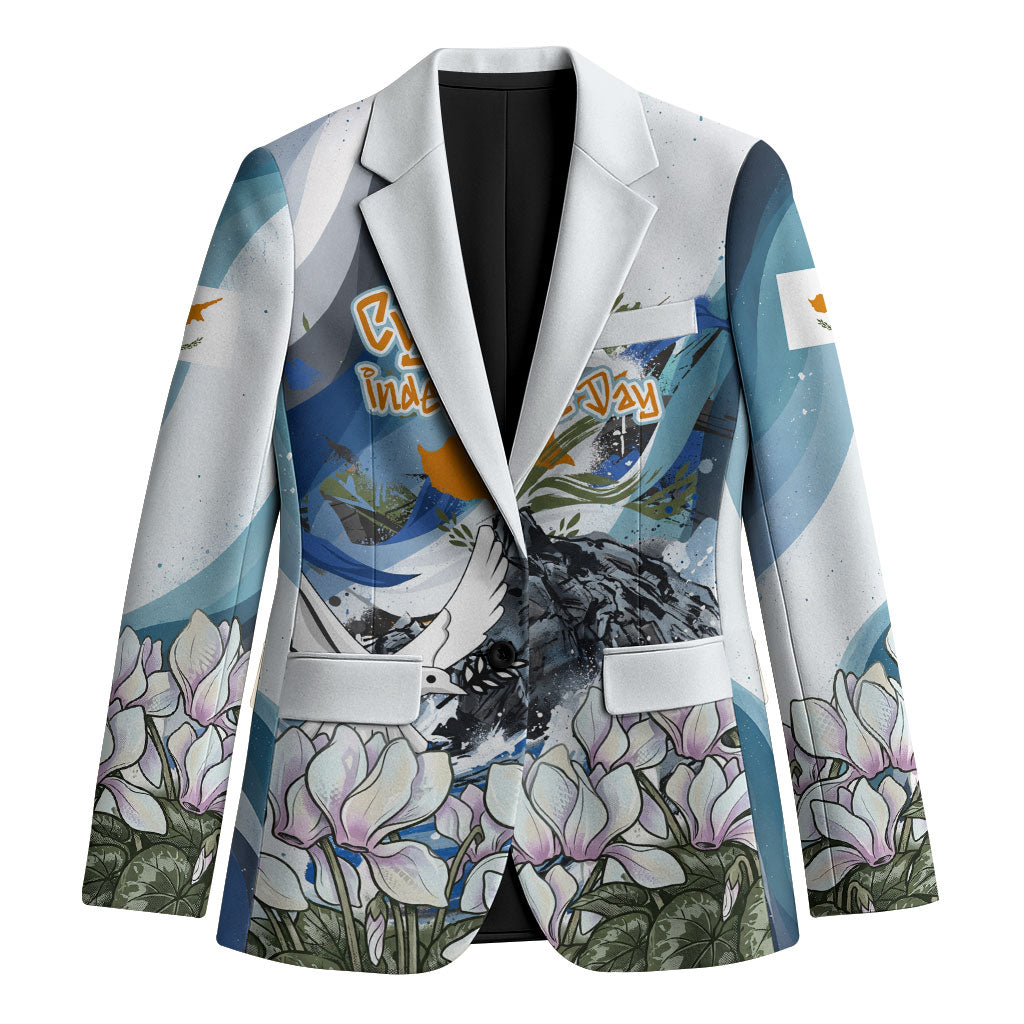 Cyprus Independence Day Mouflon Heritage Blazer Cyprus Flag Mouflon Ram Cyclamen Flower