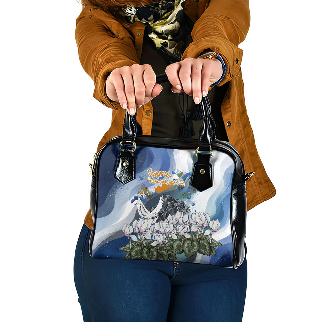 Cyprus Independence Day Mouflon Heritage Shoulder Handbag Cyprus Flag Mouflon Ram Cyclamen Flower