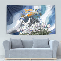 Cyprus Independence Day Mouflon Heritage Tapestry Cyprus Flag Mouflon Ram Cyclamen Flower