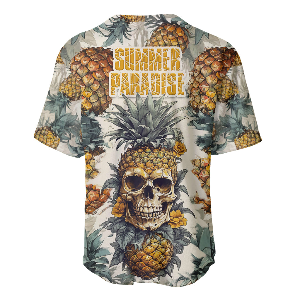 Pineapple Skull Baseball Jersey Summer Paradise - Wonder Print Shop