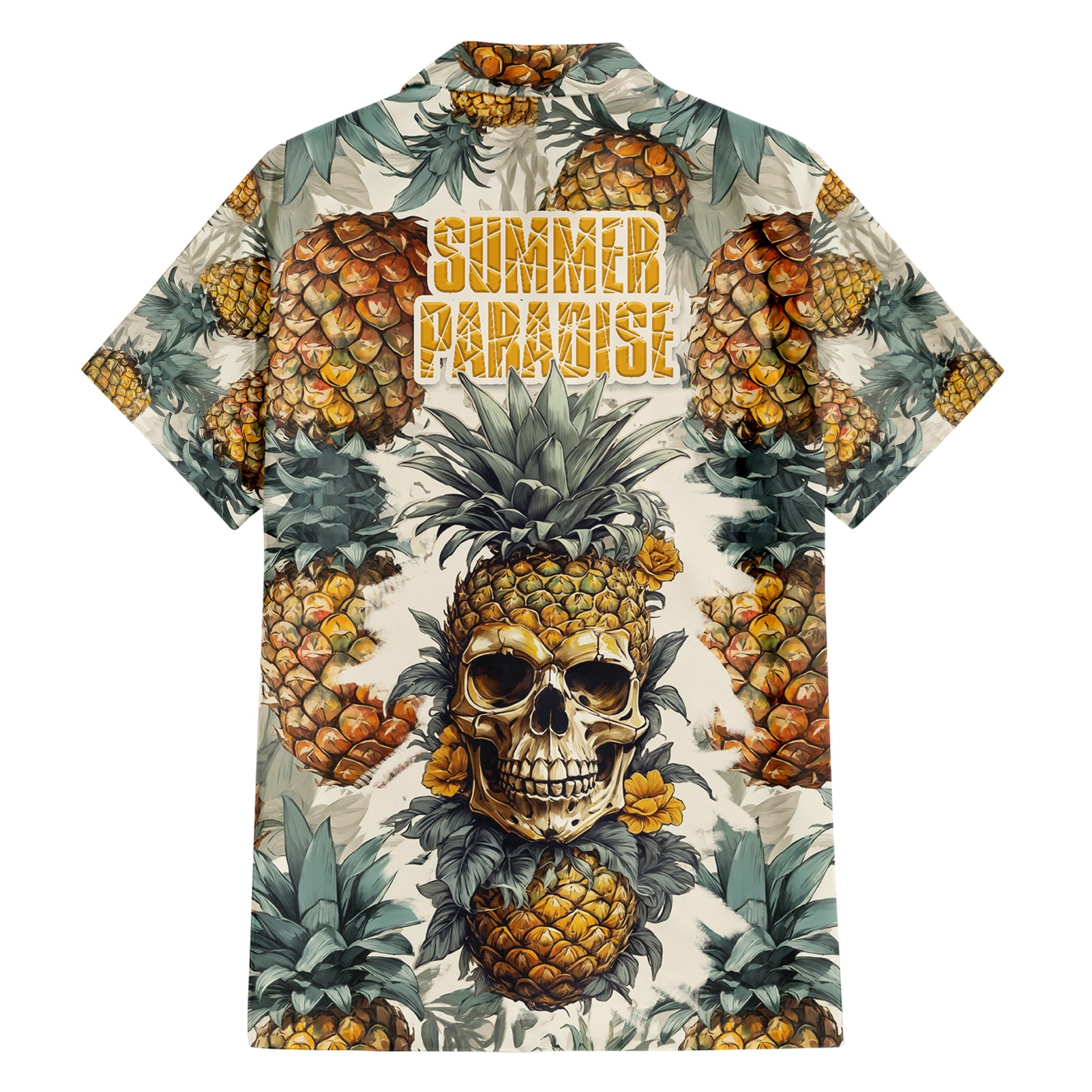 Pineapple Skull Hawaiian Shirt Summer Paradise - Wonder Print Shop