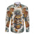 Pineapple Skull Long Sleeve Button Shirt Summer Paradise - Wonder Print Shop