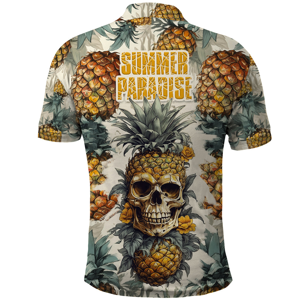 Pineapple Skull Polo Shirt Summer Paradise - Wonder Print Shop