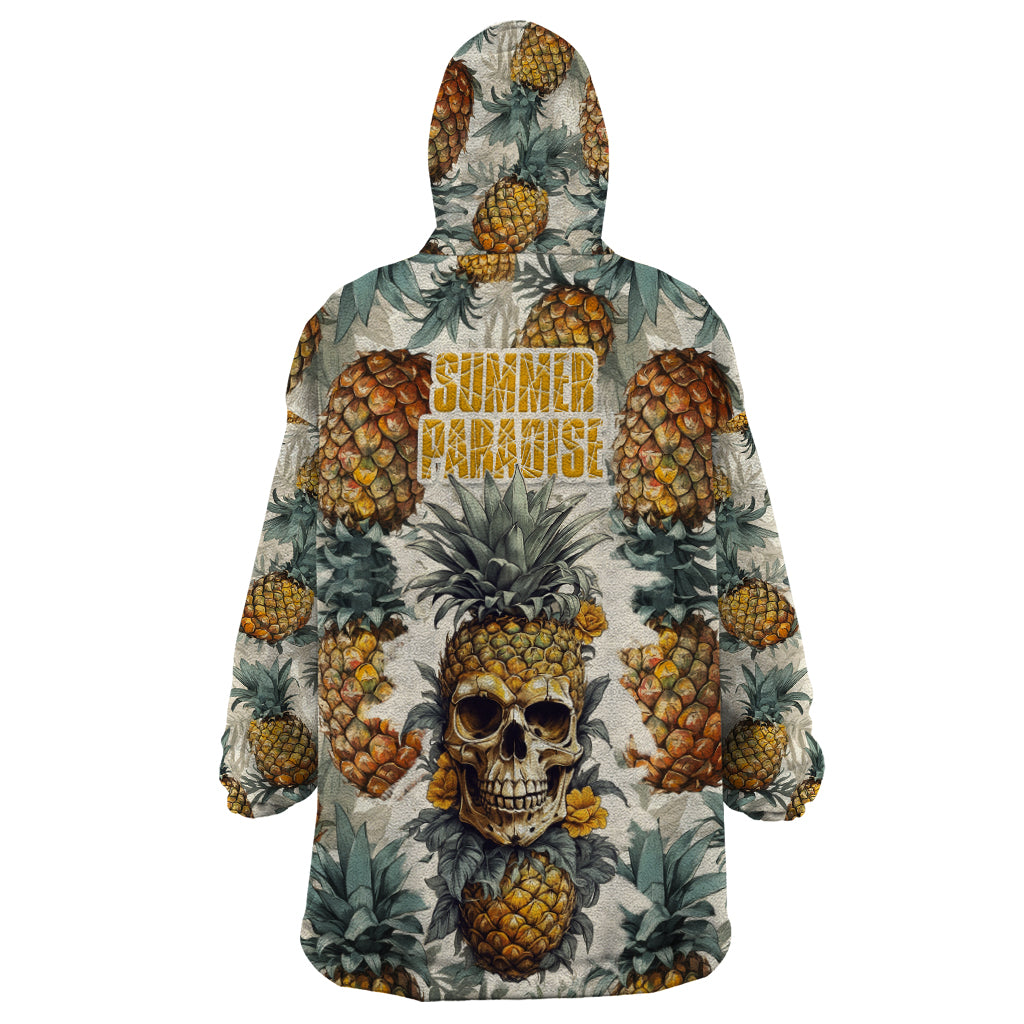 Pineapple Skull Wearable Blanket Hoodie Summer Paradise - Wonder Print Shop