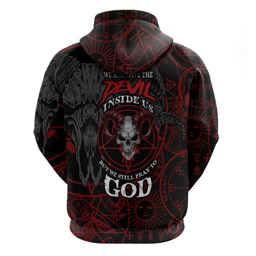 Skull Demon Hoodie We All Have The Devil Inside Us - Wonder Print Shop