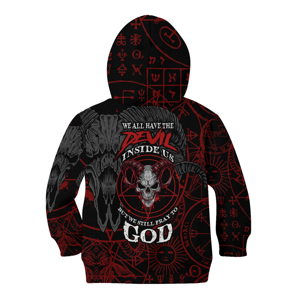 Skull Demon Kid Hoodie We All Have The Devil Inside Us - Wonder Print Shop