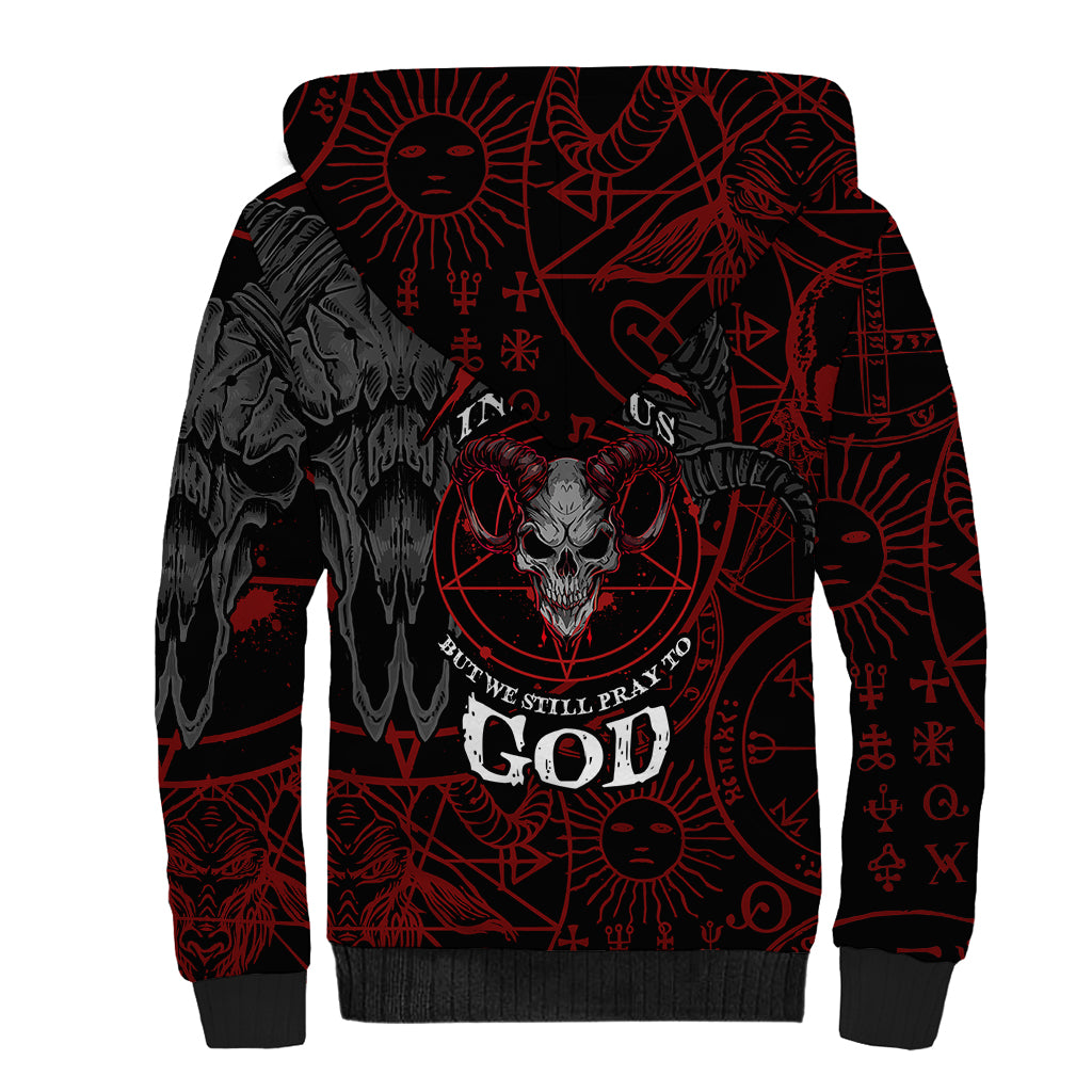 Skull Demon Sherpa Hoodie We All Have The Devil Inside Us - Wonder Print Shop