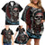 Native American Skull Family Matching Off Shoulder Short Dress and Hawaiian Shirt American History Begins With Native History - Wonder Print Shop