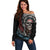 Native American Skull Off Shoulder Sweater American History Begins With Native History - Wonder Print Shop