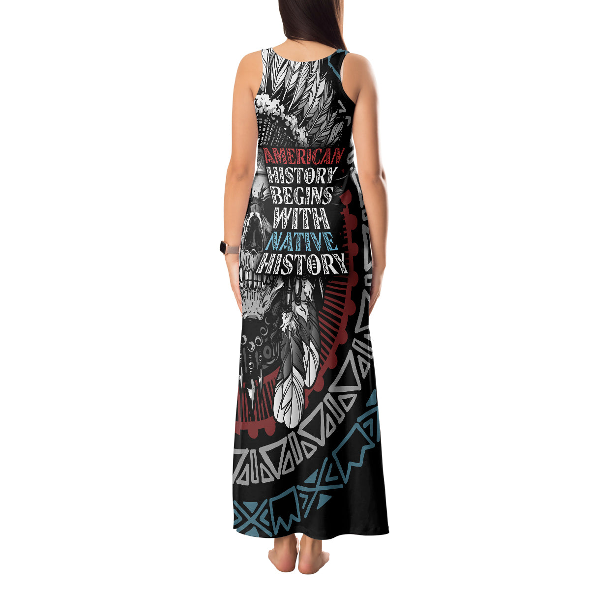 native-american-skull-tank-maxi-dress-american-history-begins-with-native-history