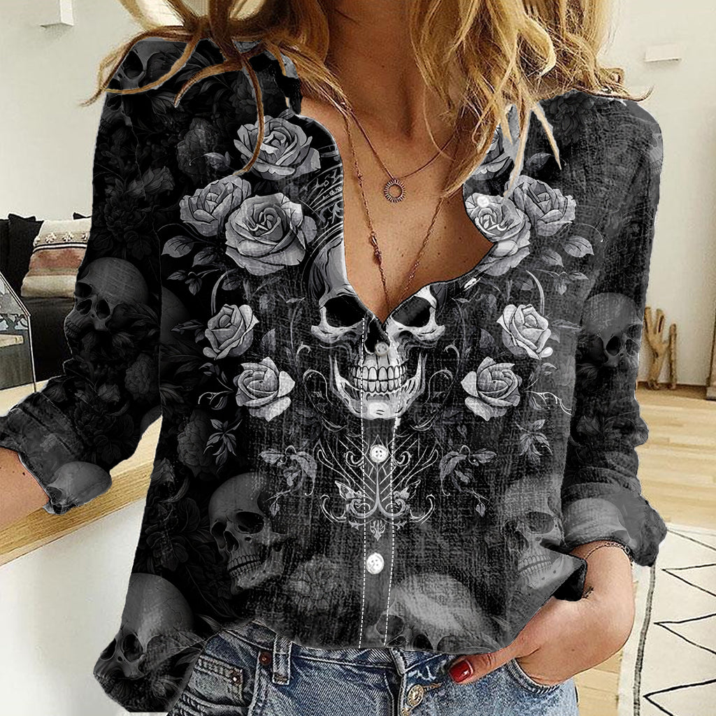 skull-women-casual-shirt-i-am-who-i-am-your-approval-isnt-needed